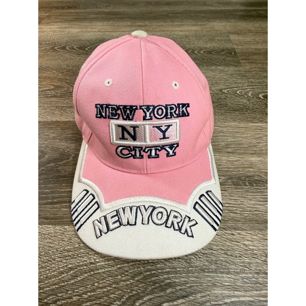 New York City Souvenir Baseball Cap Pink White Embroidered Adjustable Hat‎ NYC